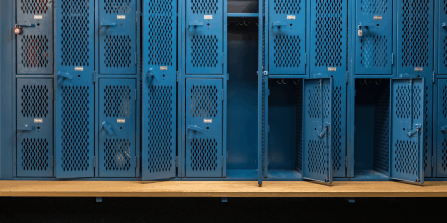 Blue locker room